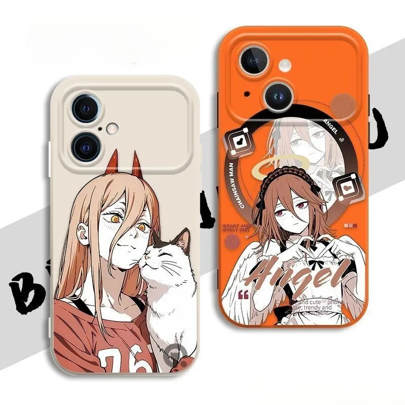 Chainsaw Man Power with Meowy Phone Case Silicone iPhone Case HelloAnimeCases Chainsaw Man Power with Meowy Phone Case Silicone iPhone Case HelloAnimeCases