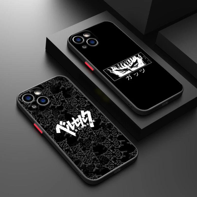 Funda transparente esmerilada de anime para iPhone