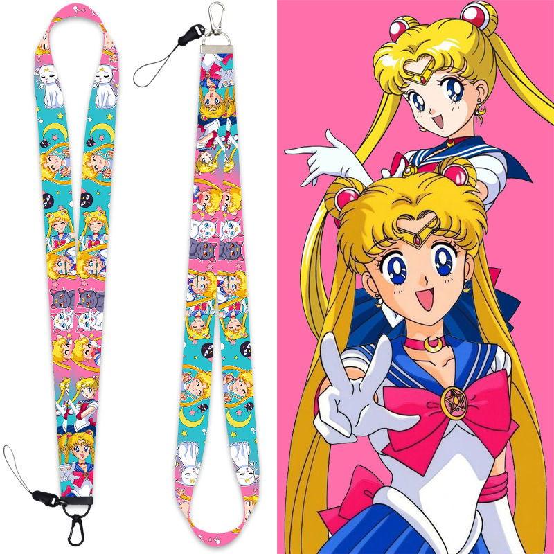 Anime Sailor Moon Phone Straps Neck Rope Key Chain Anti-lost Pendant Jewelry