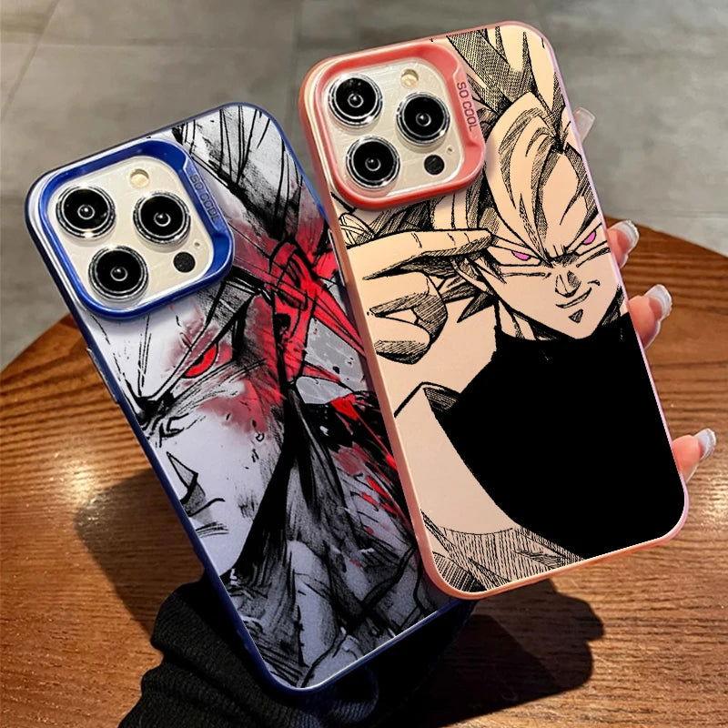Funda para teléfono con diseño de anime Saiyan Goku Vegeta