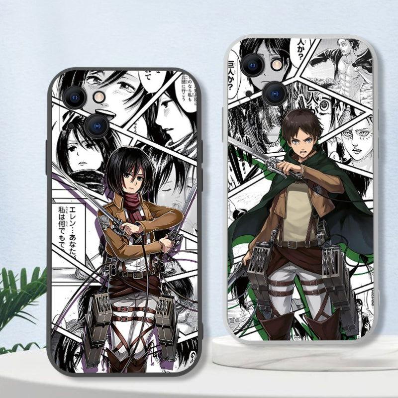 Funda de teléfono con el anime Attack The Tian para iPhone