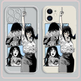 Black and White Chainsaw Man Asa Yoru Phone Case - HelloAnimeCases