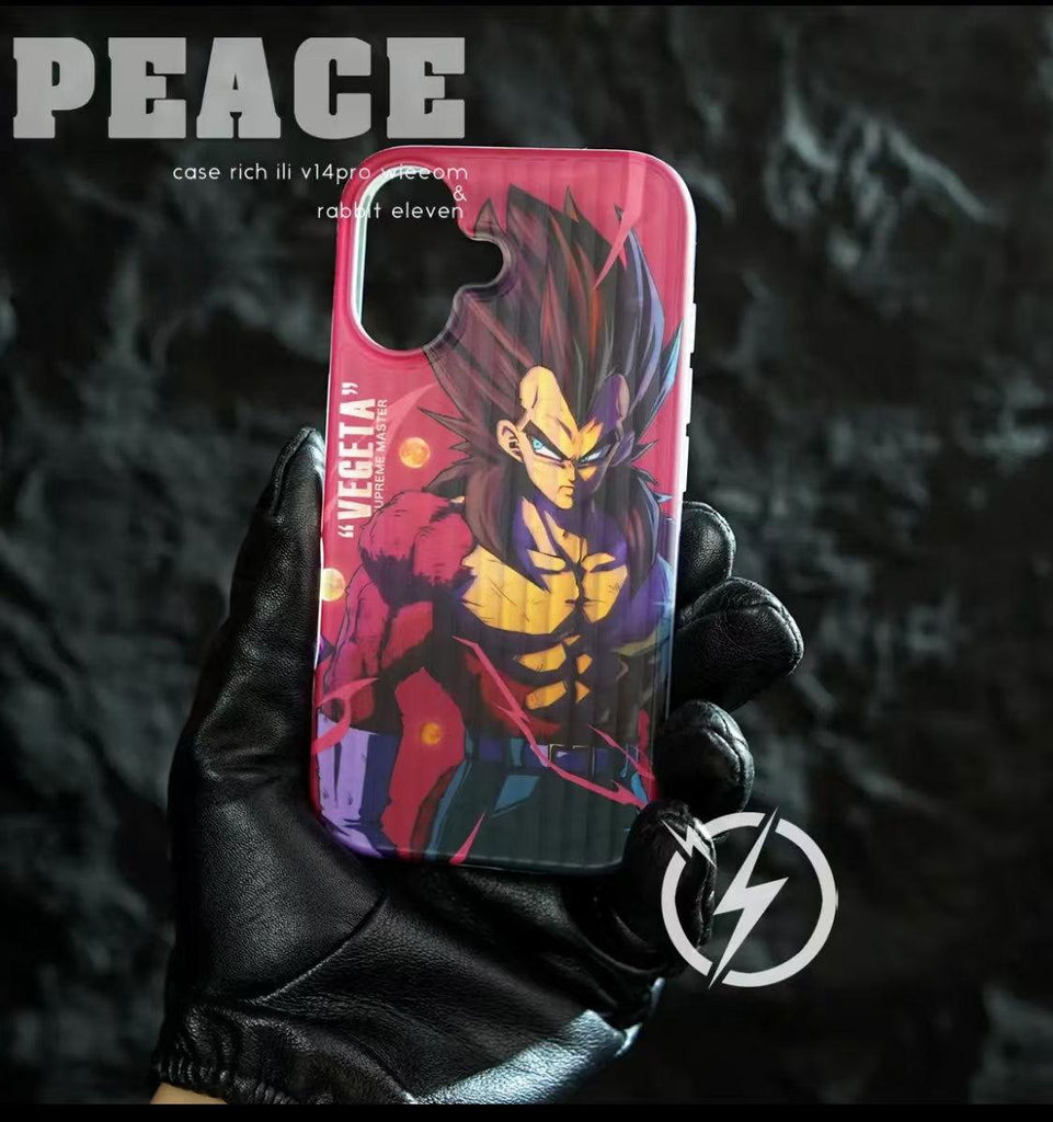 Funda para teléfono Super Saiyan 4 con degradado colorido: Goku y Vegeta