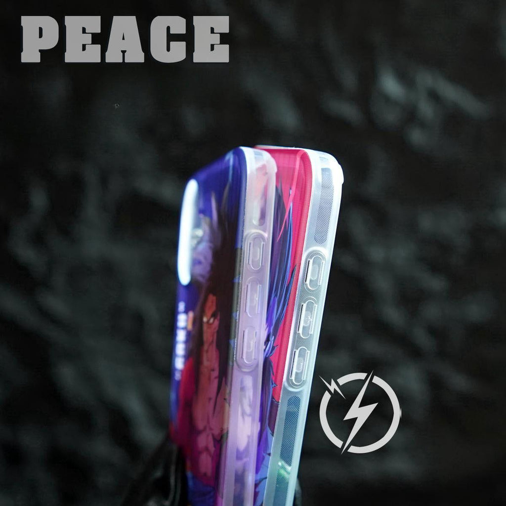 Funda para teléfono Super Saiyan 4 con degradado colorido: Goku y Vegeta