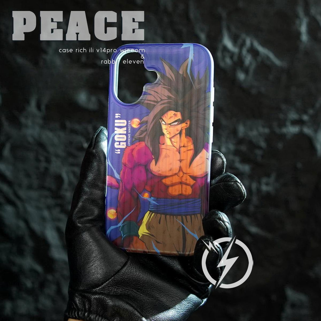 Funda para teléfono Super Saiyan 4 con degradado colorido: Goku y Vegeta