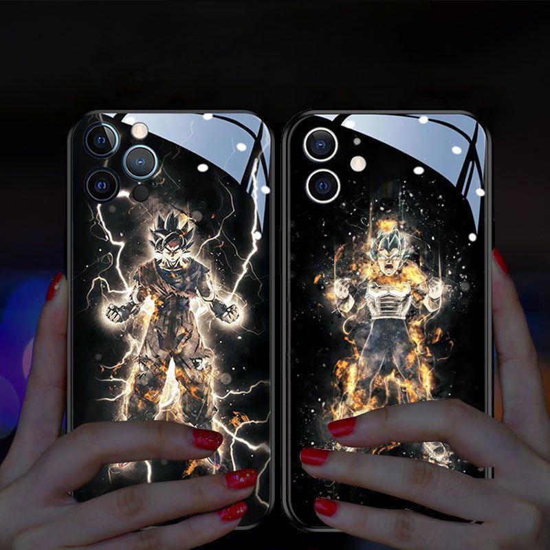 Funda luminosa para teléfono Goku Vegeta RGB con luz para iPhone