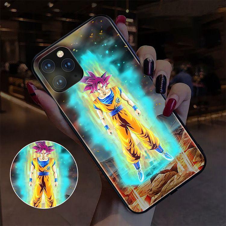 Funda luminosa para teléfono Goku Vegeta RGB con luz para iPhone