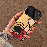 Funda protectora galvanizada para iPhone de One Piece Luffy Anime