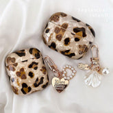 Leopard Girl AirPods Case with Pearl Keychain Loop - HelloAnimeCases