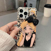 Leopard Sailor Moon Phone Case Bow Style - HelloAnimeCases