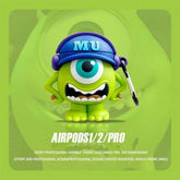 Mike Big Eyes Cartoon AirPods Case Cover with Keychain Loop - HelloAnimeCases