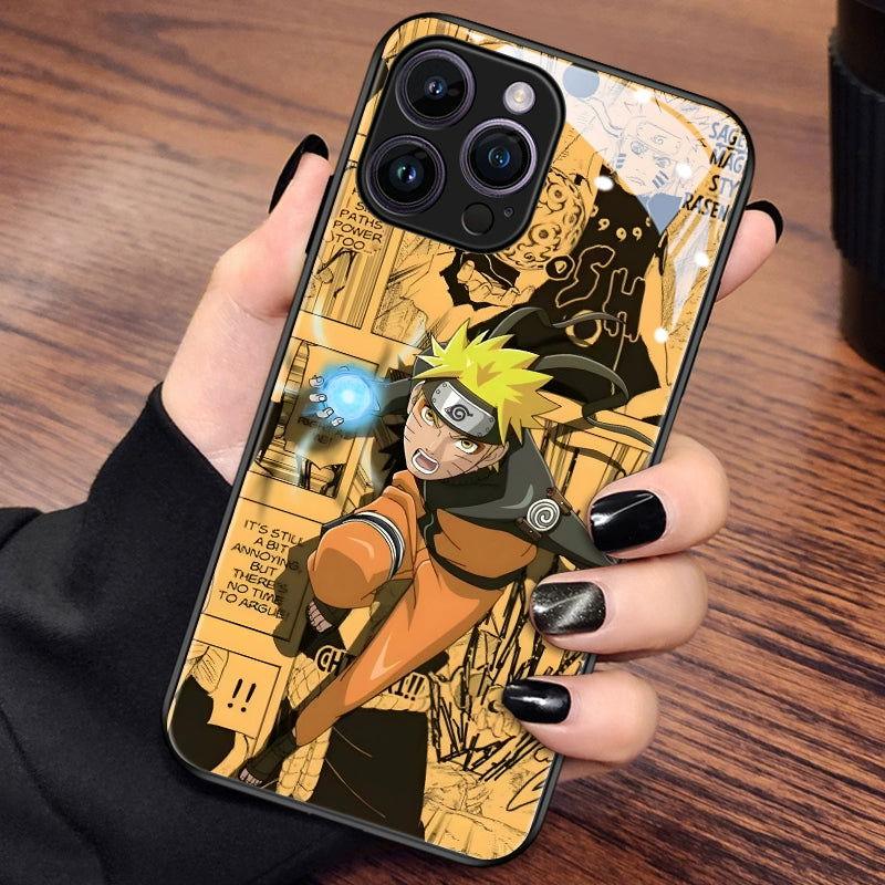 Funda para teléfono con forma de ojo de rueda de Naruto para Apple