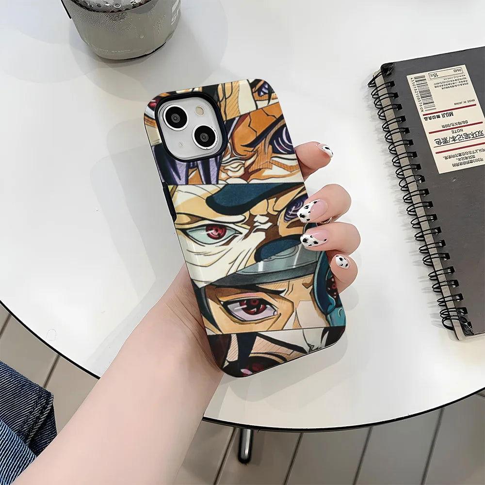 Funda de teléfono Naruto para iPhone 16 Series Funda de película de doble capa