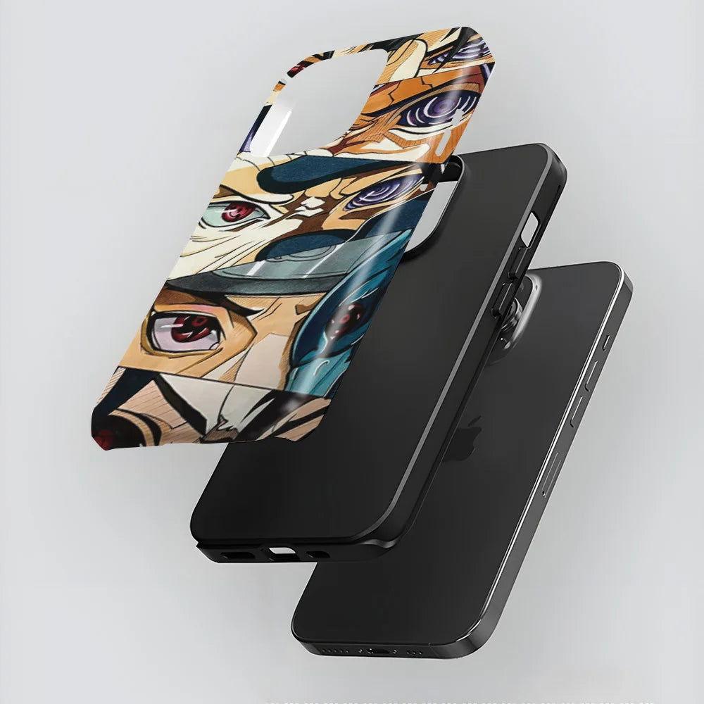 Funda de teléfono Naruto para iPhone 16 Series Funda de película de doble capa