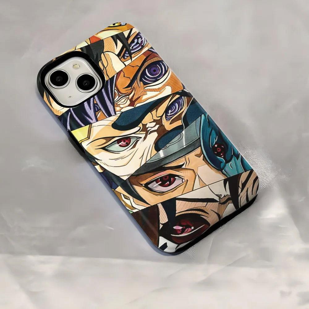 Funda de teléfono Naruto para iPhone 16 Series Funda de película de doble capa