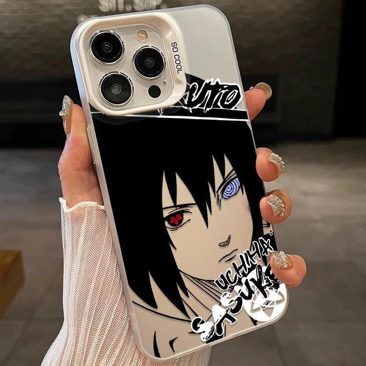Funda rígida para iPhone con el logo de Naruto Sasuke