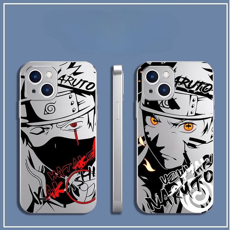 Fundas para teléfono galvanizadas premium de Naruto Sasuke