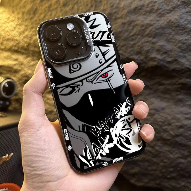 Funda para teléfono galvanizada con diseño de Naruto Uchiha Sasuke