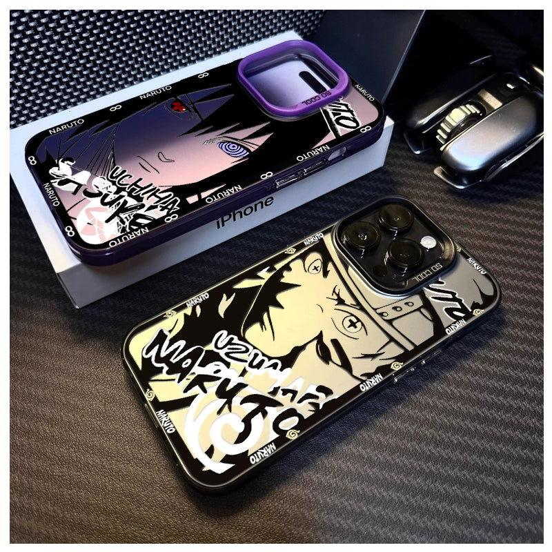Funda para teléfono galvanizada con diseño de Naruto Uchiha Sasuke