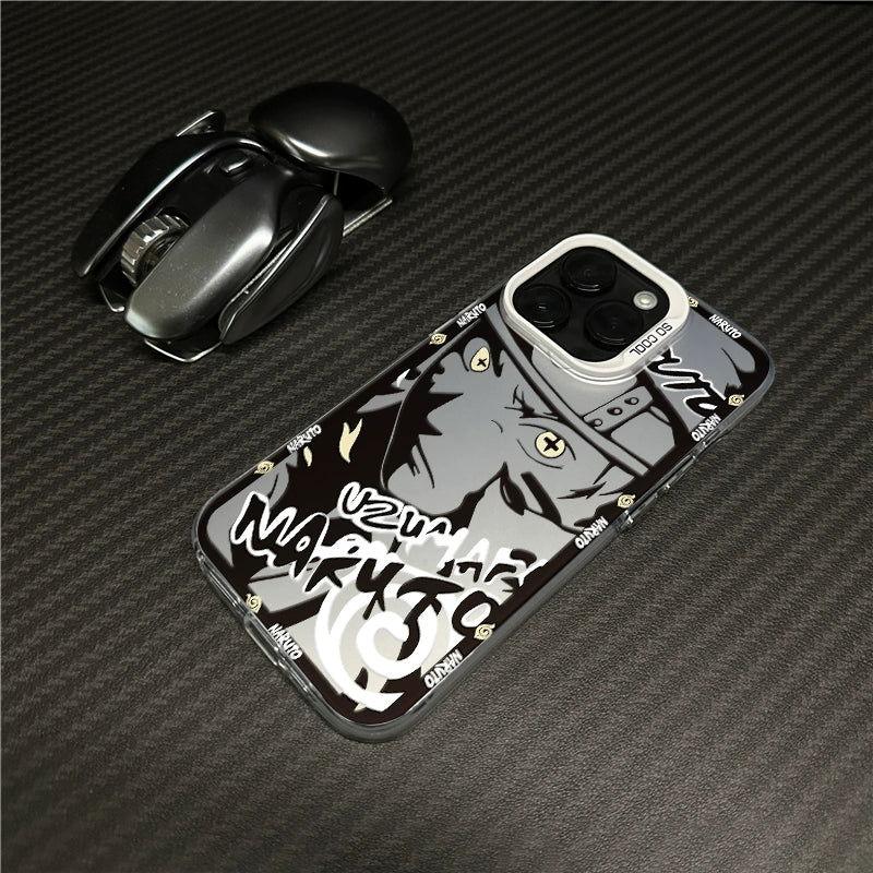 Funda para teléfono galvanizada con diseño de Naruto Uchiha Sasuke