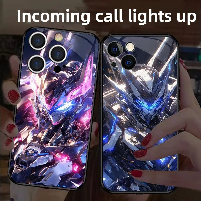 Pro Max Anime Light Up Phone Case Mobile Suit Gundam Glowing LED Phone Case Light Up Anime Phone Case Pro Max Anime Light Up Phone Case Mobile Suit Gundam Glowing LED Phone Case Light Up Anime Phone Case