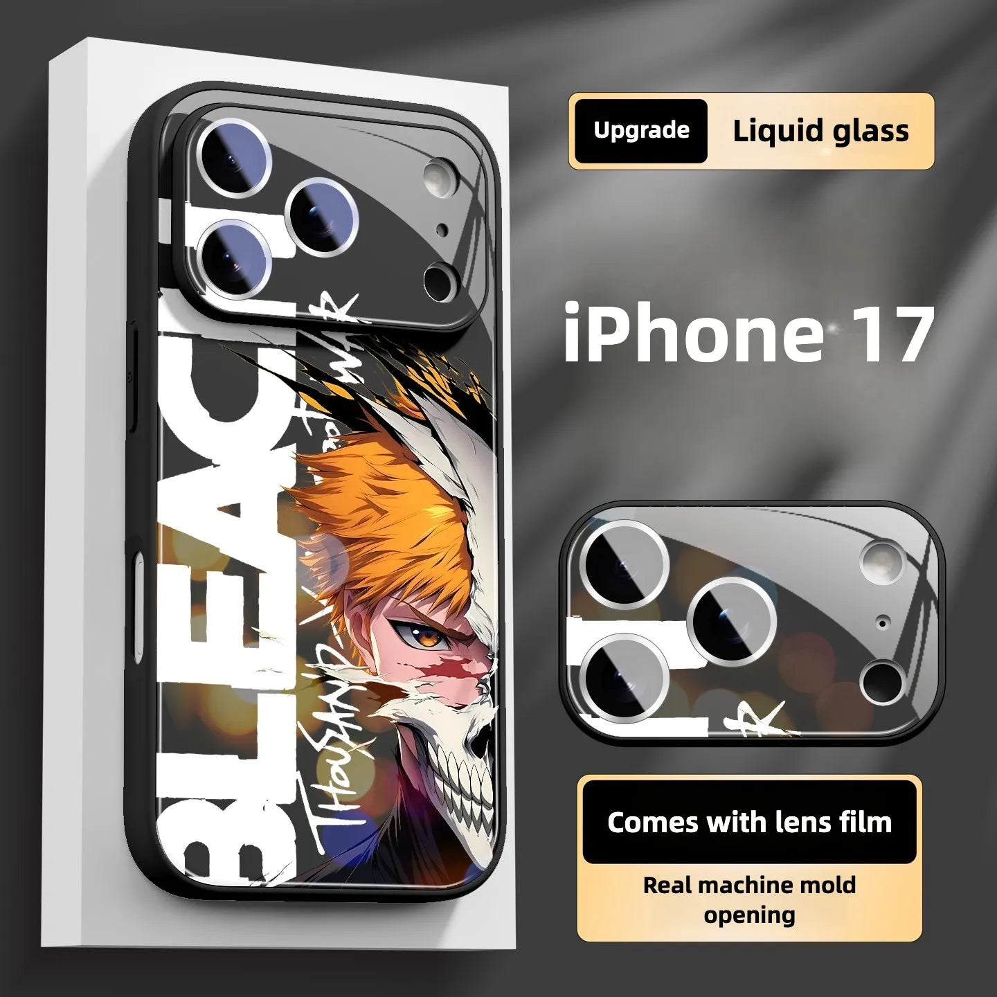 Bleach Kurosaki Ichigo iPhone 17 Case | Liquid Glass HelloAnimeCases Bleach Kurosaki Ichigo iPhone 17 Case | Liquid Glass HelloAnimeCases