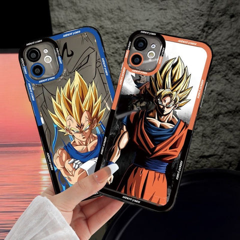 Funda transparente para teléfono Dragon Ball Z Goku Vegeta Saiyan