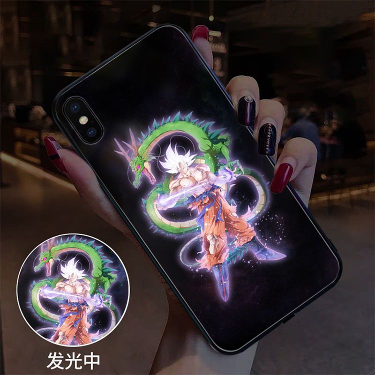 Funda para teléfono con luz RGB Goku Vegeta de Apple para llamadas de iPhone luminosas