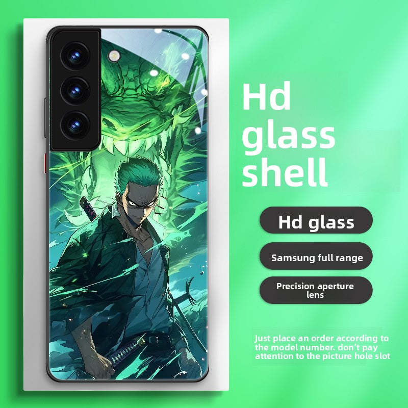 One Piece Zoro HD Tempered Glass Back Cases for Samsung Mobile Phones