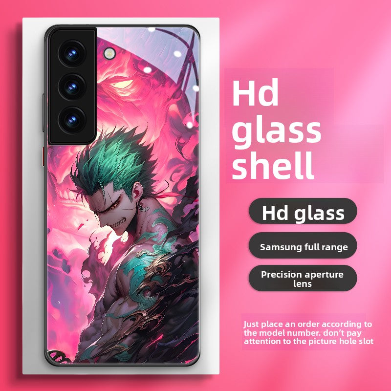 One Piece Zoro HD Tempered Glass Back Cases for Samsung Mobile Phones