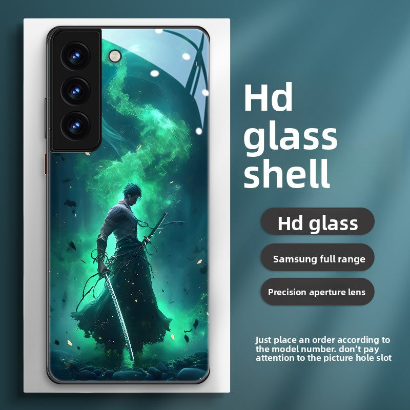 One Piece Zoro HD Tempered Glass Back Cases for Samsung Mobile Phones