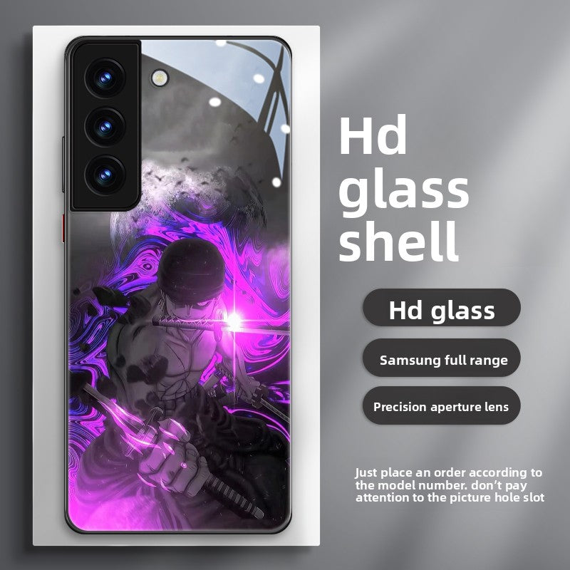 One Piece Zoro HD Tempered Glass Back Cases for Samsung Mobile Phones