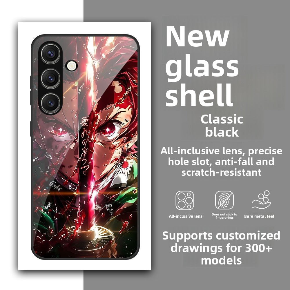 Demon Slayer Tanjiro Kamado HD Tempered Glass Samsung Flip Phone Case