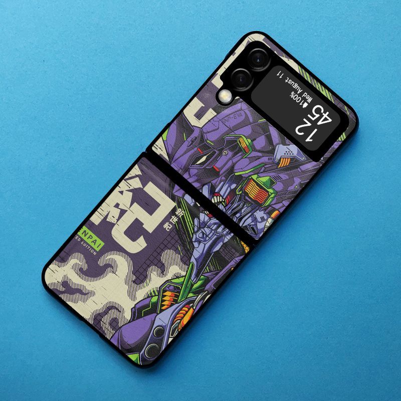 Neon Genesis Evangelion Foldable Leather Texture Phone Case For Samsung Phones