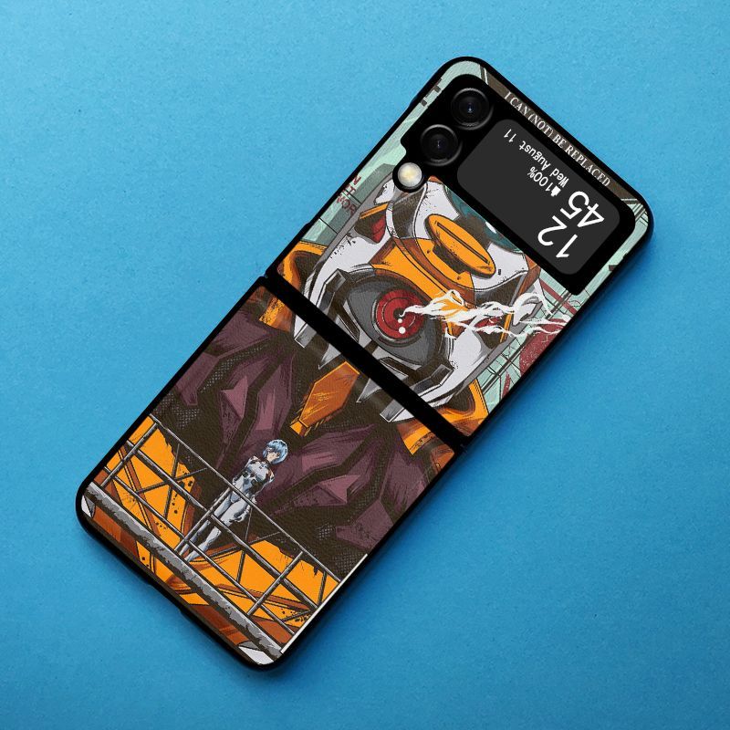 Neon Genesis Evangelion Foldable Leather Texture Phone Case For Samsung Phones