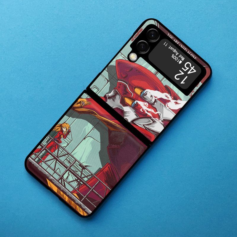Neon Genesis Evangelion Foldable Leather Texture Phone Case For Samsung Phones