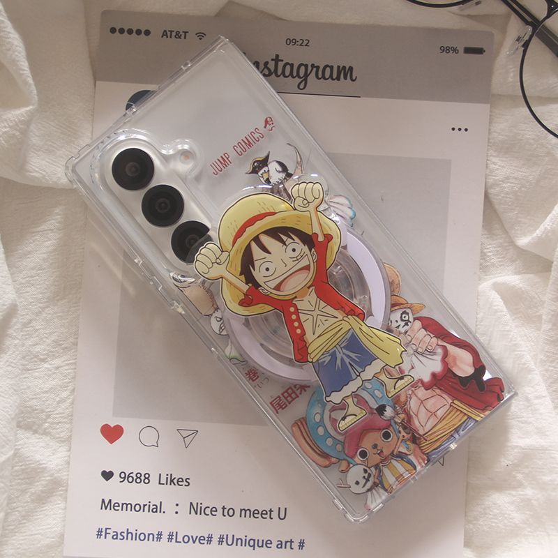 One Piece Foldable Magnetic Phone Case For Samsung Mobile Phones
