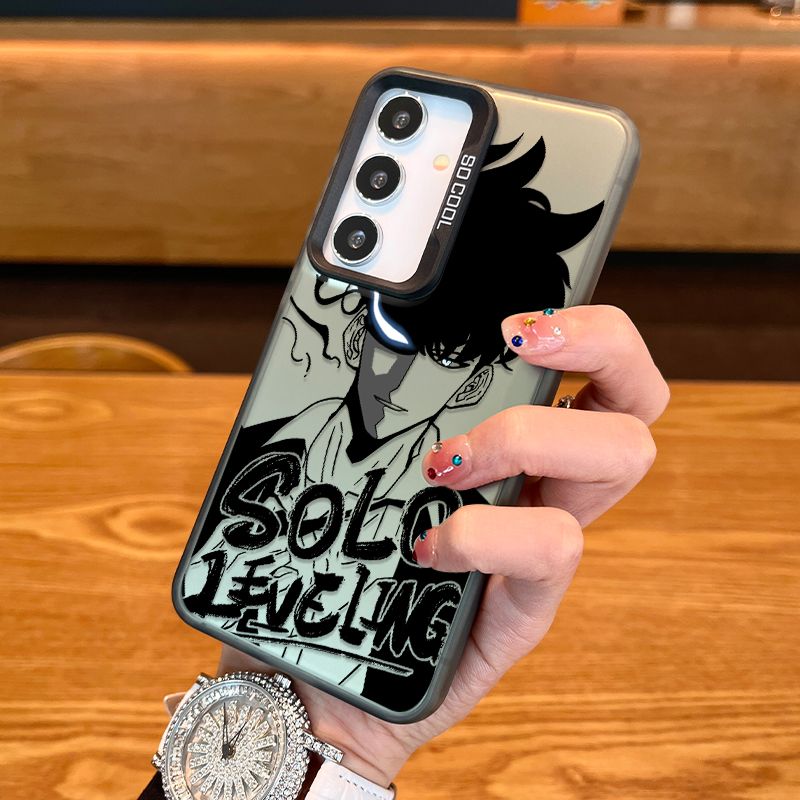 Solo Leveling Sung Jinwoo Laser Frosted Phone Case For Samsung Phones