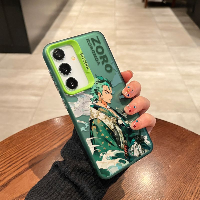 One Piece Zoro Silver Laser Holographic Silicone Phone Case  for Samsung