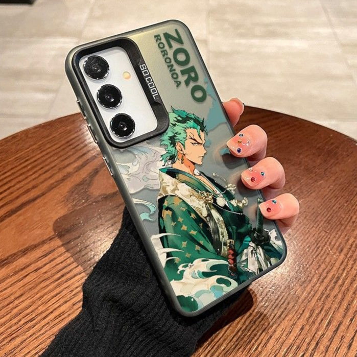 One Piece Zoro Silver Laser Holographic Silicone Phone Case  for Samsung