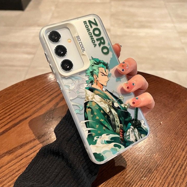 One Piece Zoro Silver Laser Holographic Silicone Phone Case  for Samsung