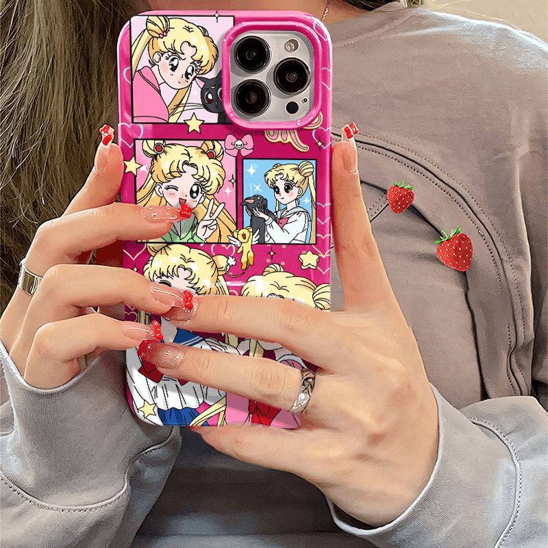 Sailor Moon Closed-eye Soft Anime Phone Cas for Apple