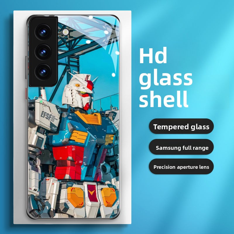 Gundam HD Tempered Glass Back Cases Samsung Cell Phone Cases