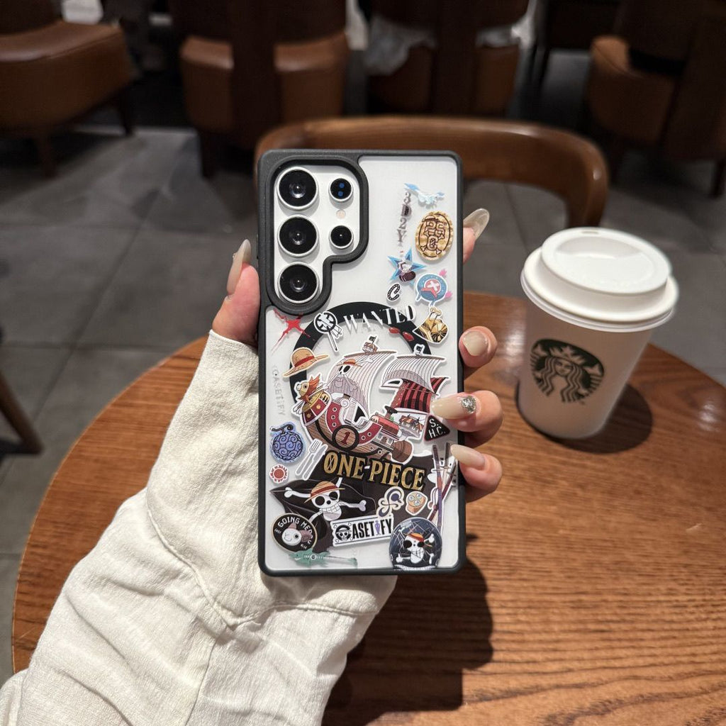 One Piece Luffy Full Coverage Magnetic Shockproof Phone Case For Samsung