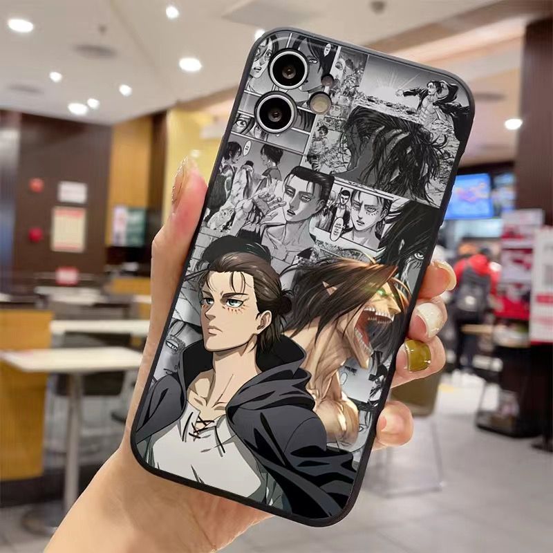 Attack on Titan Eren Yeager Straight Edge Anime Phone Cases for Apple Iphone