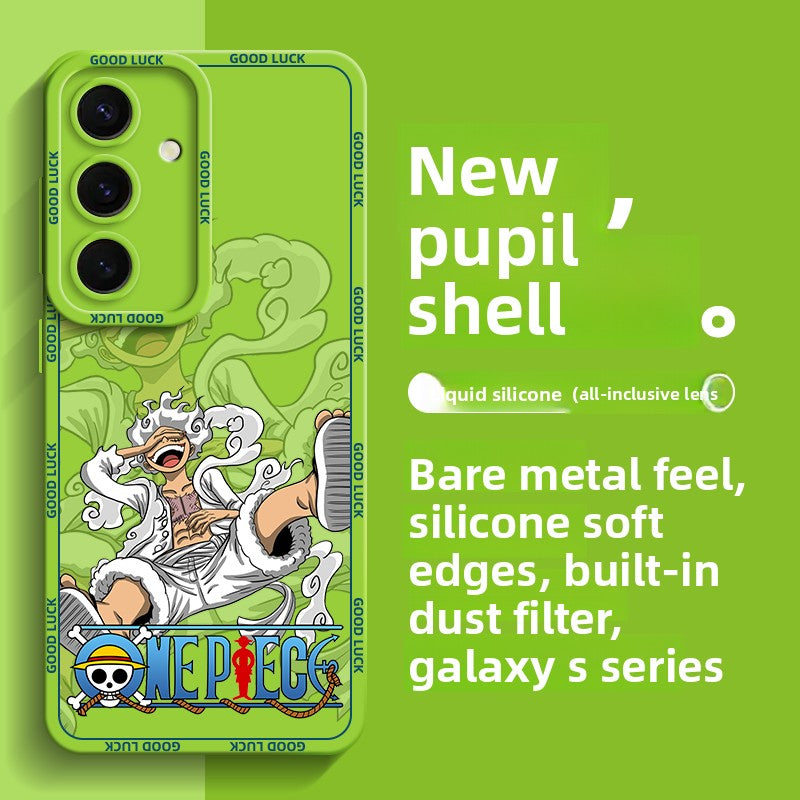 One Piece Gear 5 Luffy Full-Wrap Shockproof Silicone Cover for Samsung Phones