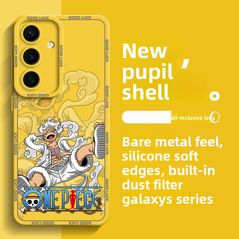 One Piece Gear 5 Luffy Full-Wrap Shockproof Silicone Cover for Samsung Phones