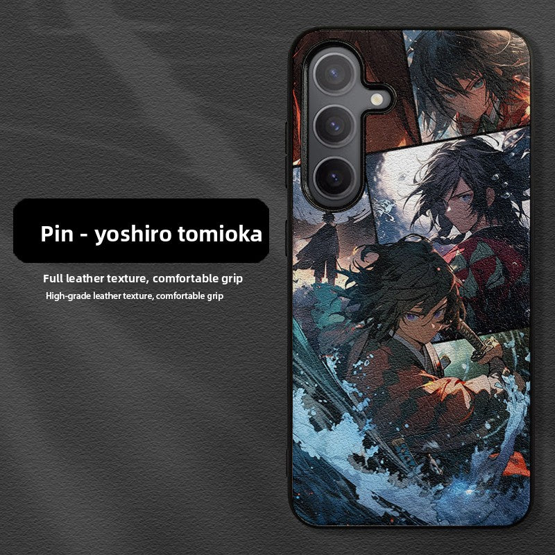 Demon Slayer Leather Texture Samsung Phone Case