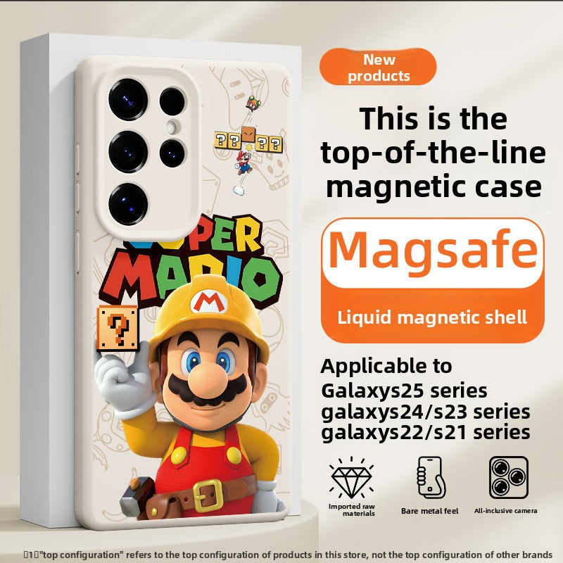 Super Mario MagSafe Liquid Silicone Shockproof Case for Samsung Phones