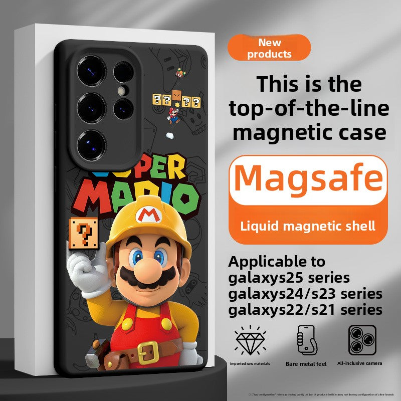 Super Mario MagSafe Liquid Silicone Shockproof Case for Samsung Phones